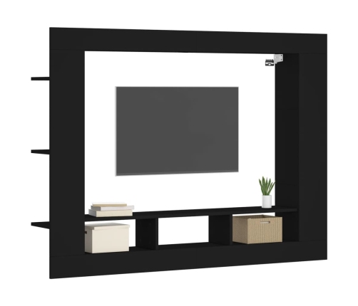 Mueble para TV madera de ingeniería negro 152x22x113 cm