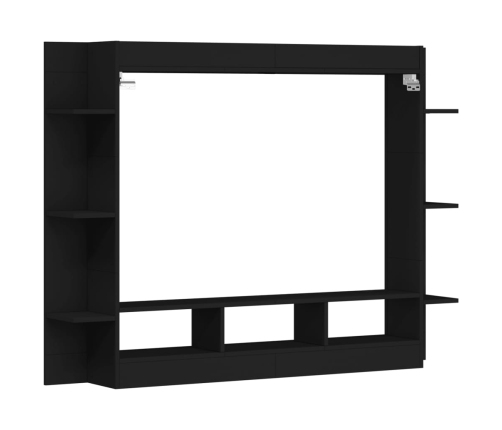 Mueble para TV madera de ingeniería negro 152x22x113 cm