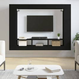 Mueble para TV madera de ingeniería negro 152x22x113 cm