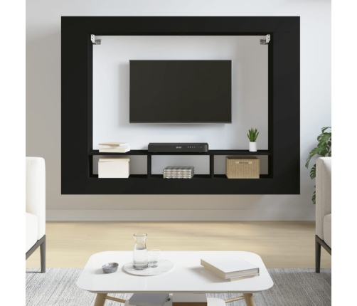 Mueble para TV madera de ingeniería negro 152x22x113 cm