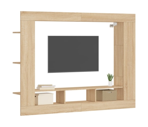 Mueble de TV madera de ingeniería roble Sonoma 152x22x113 cm