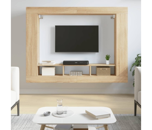 Mueble de TV madera de ingeniería roble Sonoma 152x22x113 cm