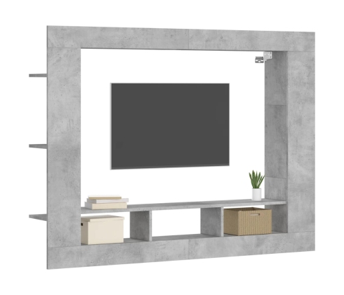 Mueble para TV madera de ingeniería gris hormigón 152x22x113 cm