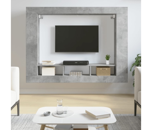 Mueble para TV madera de ingeniería gris hormigón 152x22x113 cm