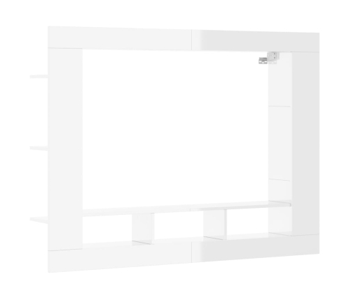 Mueble de TV madera de ingeniería blanco brillo 152x22x113 cm