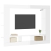 Mueble de TV madera de ingeniería blanco brillo 152x22x113 cm