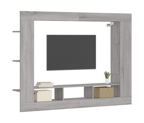 Mueble de TV madera de ingeniería gris Sonoma 152x22x113 cm