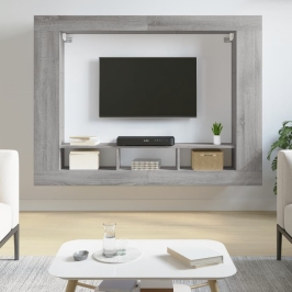 Mueble de TV madera de ingeniería gris Sonoma 152x22x113 cm