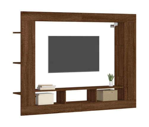 Mueble para TV madera de ingeniería roble marrón 152x22x113 cm