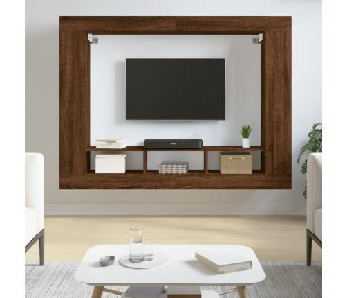 Mueble para TV madera de ingeniería roble marrón 152x22x113 cm