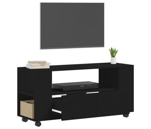 vidaXL Mueble para TV madera de ingeniería negro 102x34,5x43 cm