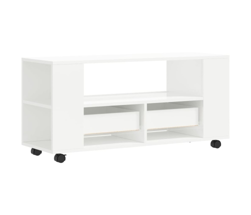 Mueble de TV madera de ingeniería blanco brillo 102x34,5x43 cm