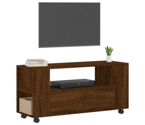 Mueble para TV madera de ingeniería roble marrón 102x34,5x43 cm