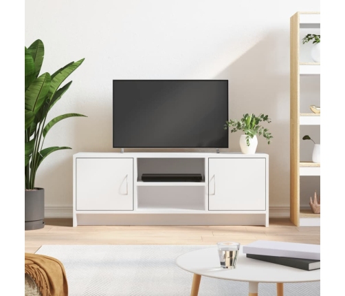 vidaXL Mueble de TV madera de ingeniería blanco 102x30x37,5 cm