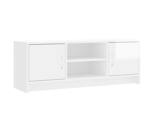 Mueble de TV madera de ingeniería blanco brillo 102x30x37,5 cm