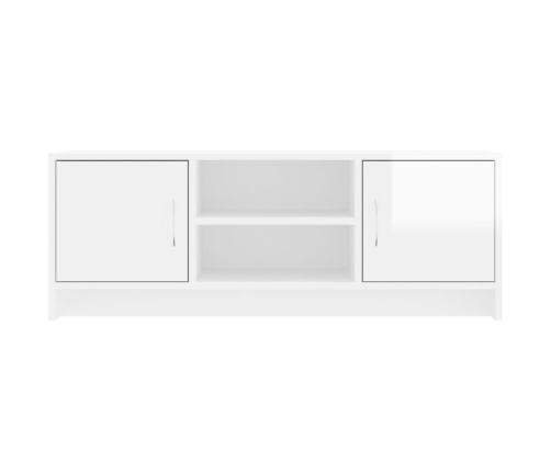 Mueble de TV madera de ingeniería blanco brillo 102x30x37,5 cm