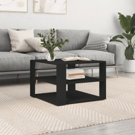 Mesa de centro madera de ingeniería negro 59,5x59,5x40 cm