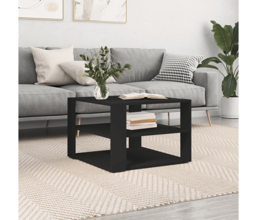 Mesa de centro madera de ingeniería negro 59,5x59,5x40 cm