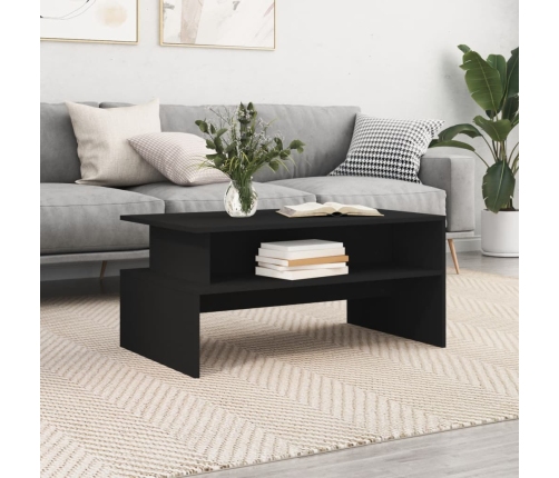 Mesa de centro madera de ingeniería negro 90x55x42,5 cm