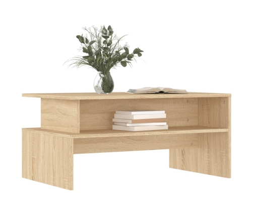 vidaXL Mesa de centro madera de ingeniería roble Sonoma 90x55x42,5 cm