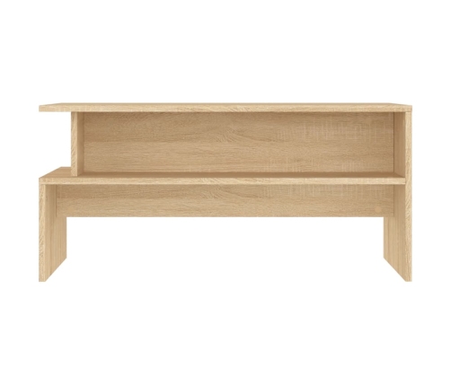 vidaXL Mesa de centro madera de ingeniería roble Sonoma 90x55x42,5 cm