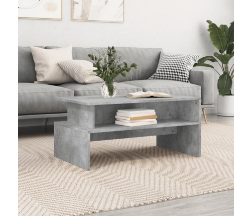 Mesa de centro madera de ingeniería gris hormigón 90x55x42,5 cm