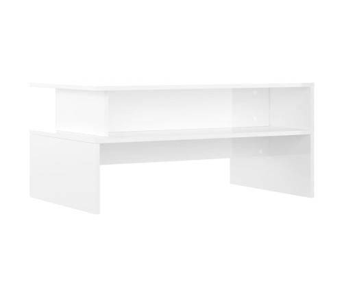 vidaXL Mesa de centro madera de ingeniería blanco brillo 90x55x42,5 cm