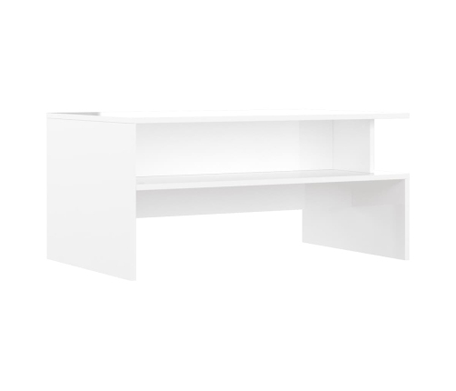 vidaXL Mesa de centro madera de ingeniería blanco brillo 90x55x42,5 cm