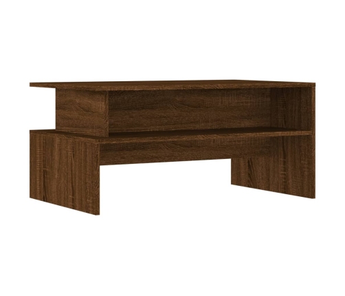 Mesa de centro madera de ingeniería marrón roble 90x55x42,5 cm