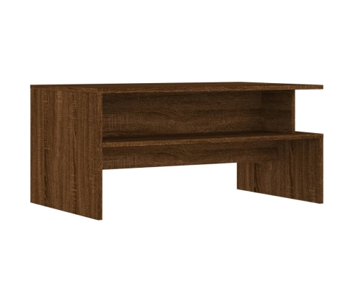 Mesa de centro madera de ingeniería marrón roble 90x55x42,5 cm