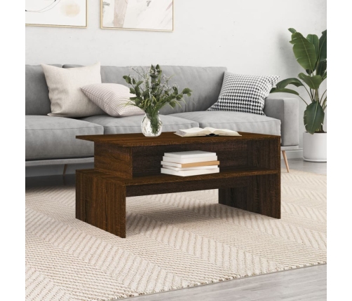 Mesa de centro madera de ingeniería marrón roble 90x55x42,5 cm