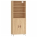 Aparador alto madera contrachapada color roble 69,5x34x180 cm