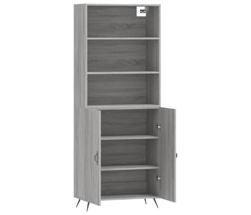 Aparador alto madera contrachapada gris sonoma 69,5x34x180 cm