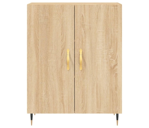 Aparador alto madera contrachapada color roble 69,5x34x180 cm