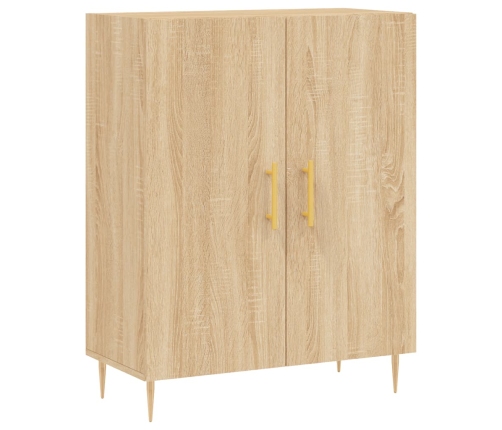 Aparador alto madera contrachapada color roble 69,5x34x180 cm