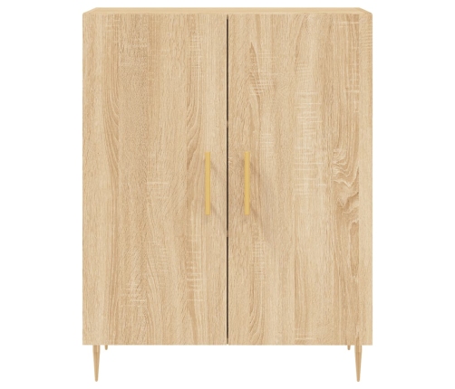 Aparador alto madera contrachapada color roble 69,5x34x180 cm