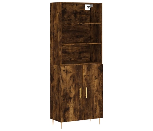 Aparador alto madera contrachapada roble ahumado 69,5x34x180 cm