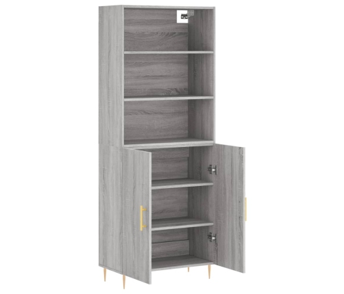 Aparador alto madera contrachapada gris sonoma 69,5x34x180 cm