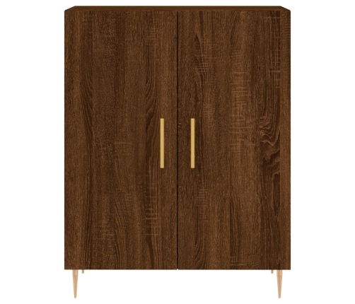 Aparador alto madera contrachapada marrón roble 69,5x34x180 cm