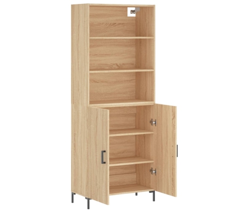 Aparador alto madera contrachapada color roble 69,5x34x180 cm