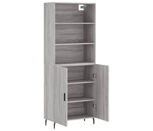 Aparador alto madera contrachapada gris sonoma 69,5x34x180 cm