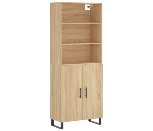 Aparador alto madera contrachapada color roble 69,5x34x180 cm