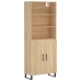 Aparador alto madera contrachapada color roble 69,5x34x180 cm