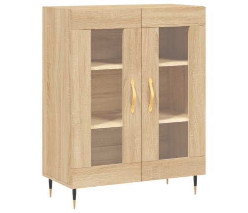 Aparador alto madera contrachapada color roble 69,5x34x180 cm