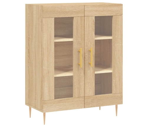 Aparador alto madera contrachapada color roble 69,5x34x180 cm