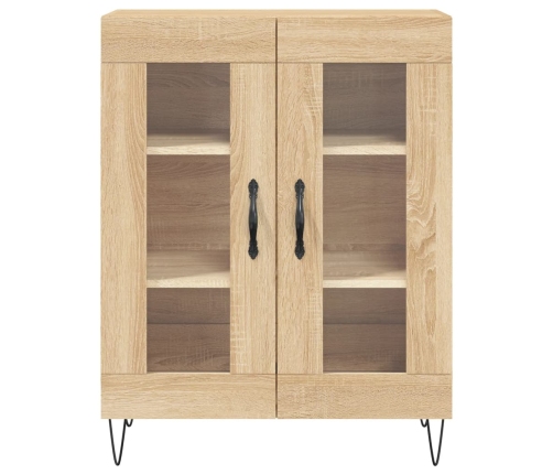 Aparador alto madera contrachapada color roble 69,5x34x180 cm