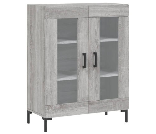 Aparador alto madera contrachapada gris sonoma 69,5x34x180 cm