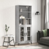 Aparador alto madera contrachapada gris sonoma 69,5x34x180 cm