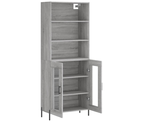 Aparador alto madera contrachapada gris sonoma 69,5x34x180 cm