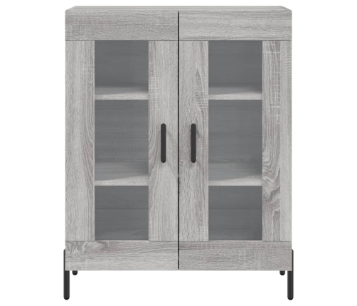 Aparador alto madera contrachapada gris sonoma 69,5x34x180 cm